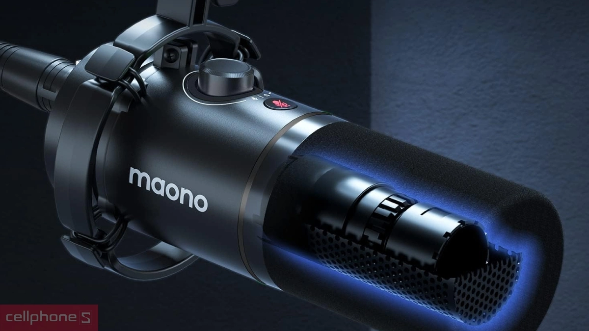 Khả năng giảm ồn, tương thích rộng của microphone thu âm Maono RGB PD200X