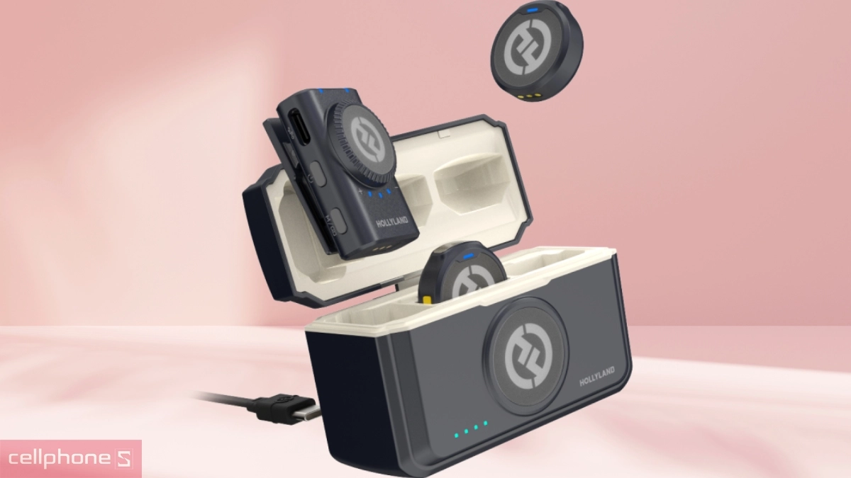microphone thu âm Hollyland Lark M2 Duo Camera + USB-C + Lightning RX sở hữu khả năng lọc ồn