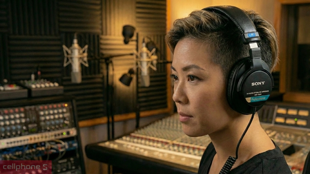 Kết nối tai nghe kiểm âm Sony MDR-7506