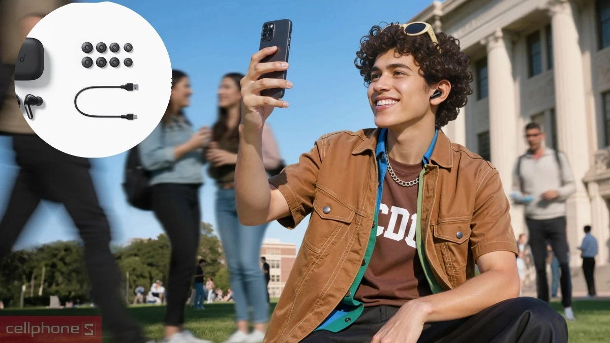 Thiết kế tai nghe không dây Anker Soundcore R60I NC