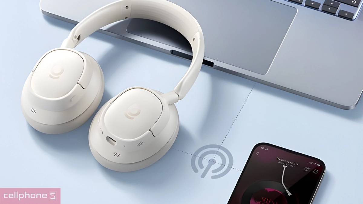 Kết nối đa thiết bị Tai nghe chụp tai không dây Baseus Bass BH1 NC