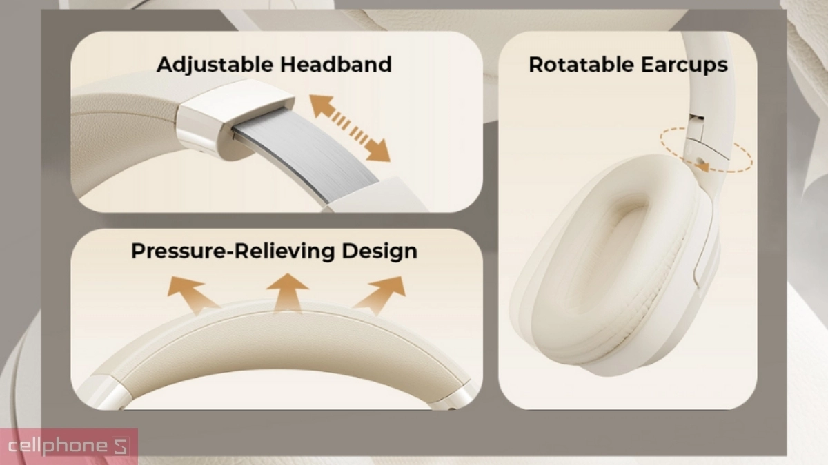 Thiết kế tai nghe Bluetooth chụp tai Havit H612BT Pro (ANC)