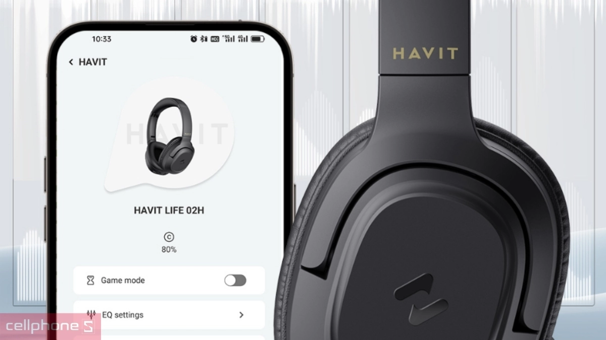 Khả năng kết nối, điều khiển của tai nghe Bluetooth chụp tai Havit H612BT Pro (ANC)