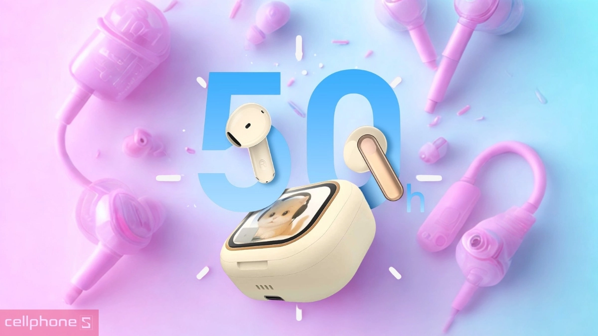 Thời lượng pin 50 giờ với hộp sạc tai nghe Bluetooth Honor Choice CuBuds