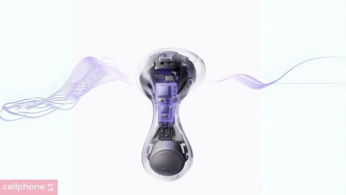 Tai nghe không dây Huawei Freebuds 6 sở hữu cấu trúc âm thanh kép