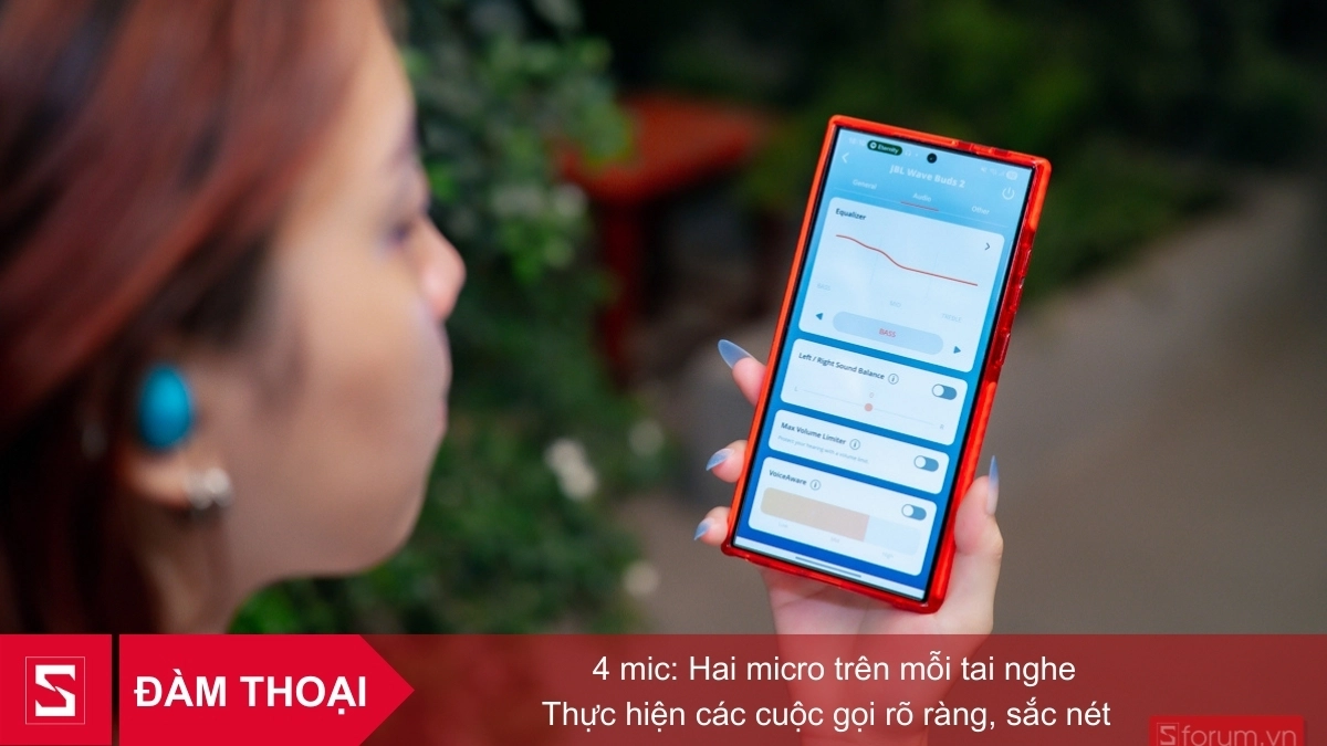 Đàm thoại trên tai nghe JBL Wave Buds 2