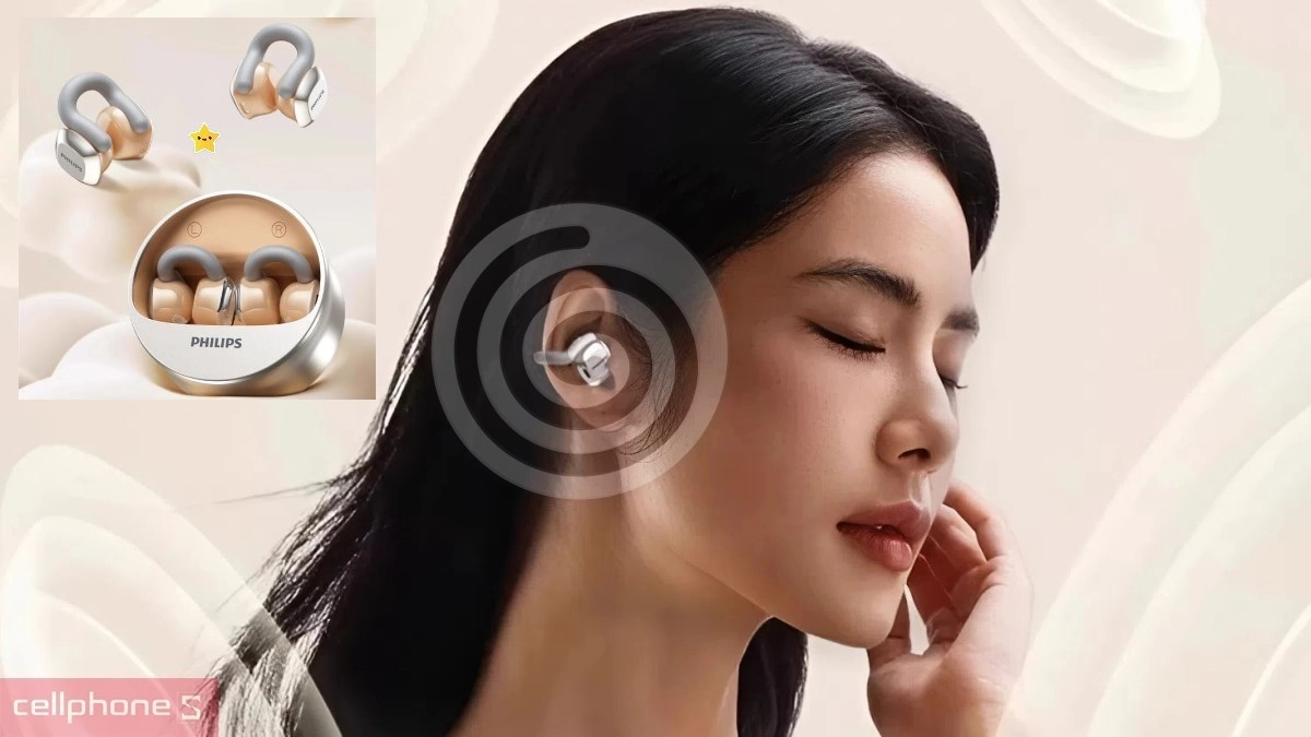 Thiết kế tai nghe bluetooth OWS Philips TAQ4220