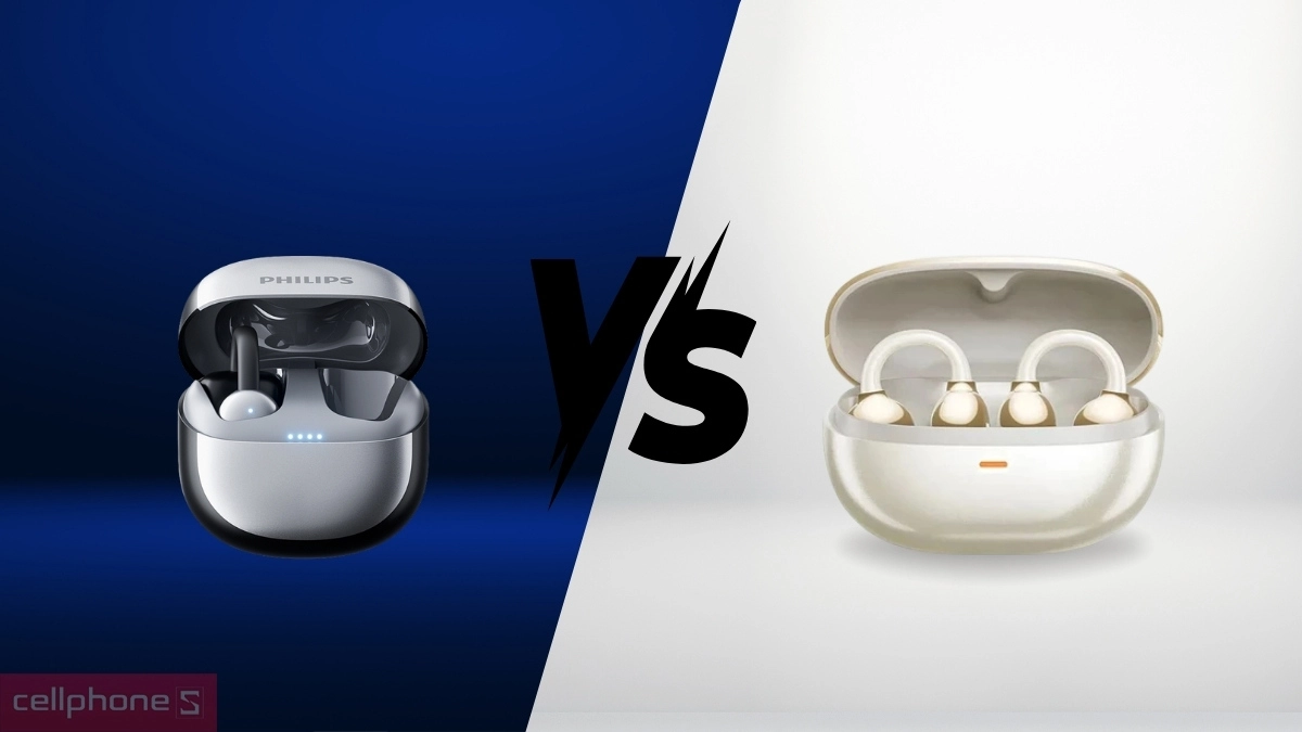 So sánh tai nghe Bluetooth OWS Philips TAT4469 với tai nghe Philips TAT3469
