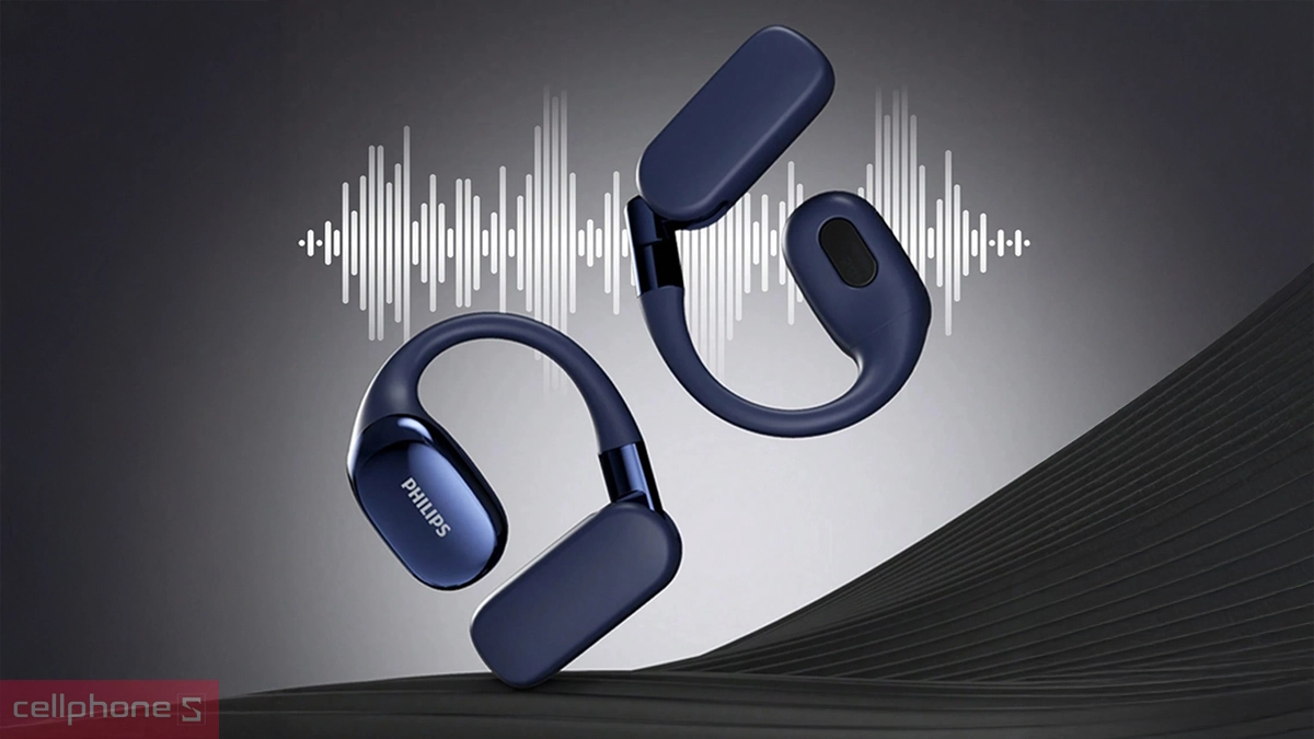 Đàm thoại trên tai nghe bluetooth Ows Philips TAT5739