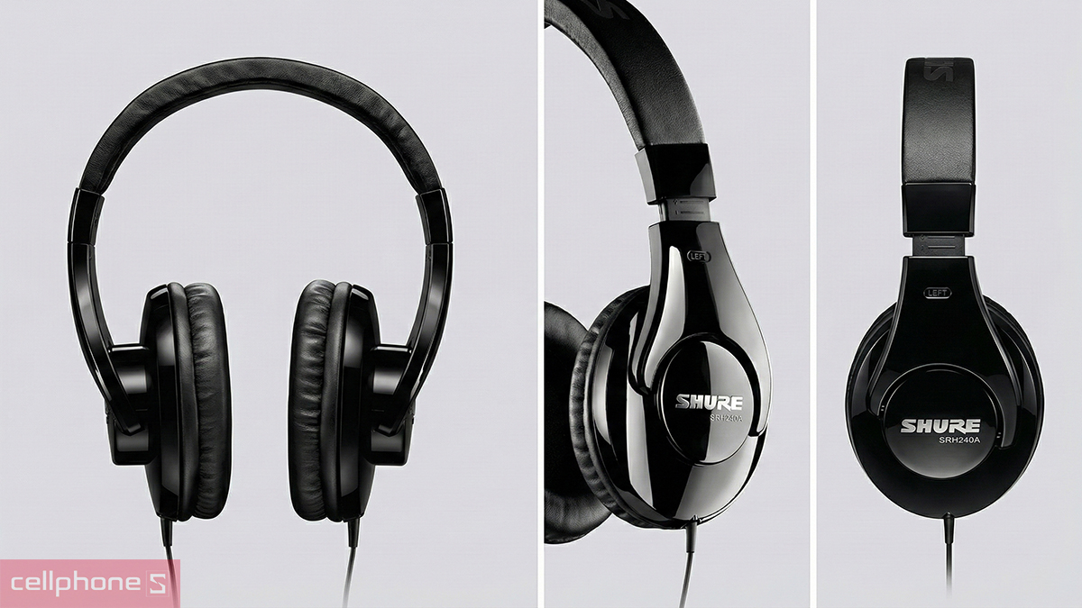 Tai nghe kiểm âm Shure SRH240A có thiết kế đơn giản