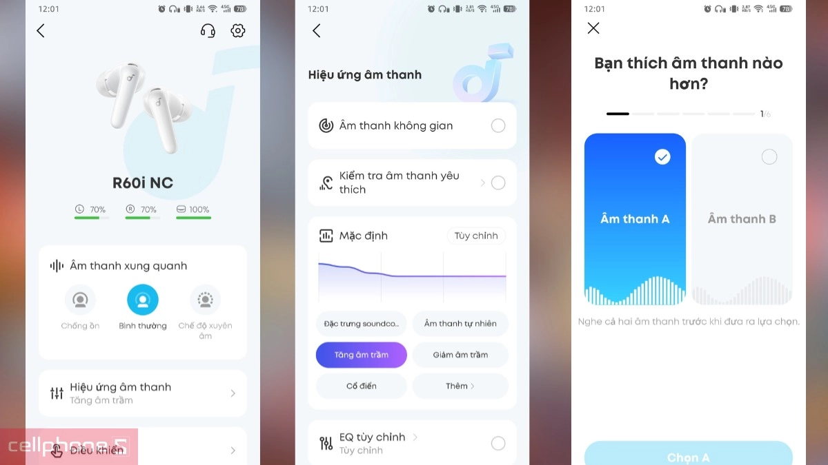 Chất lượng âm thanh của tai nghe không dây Anker Soundcore R60I NC