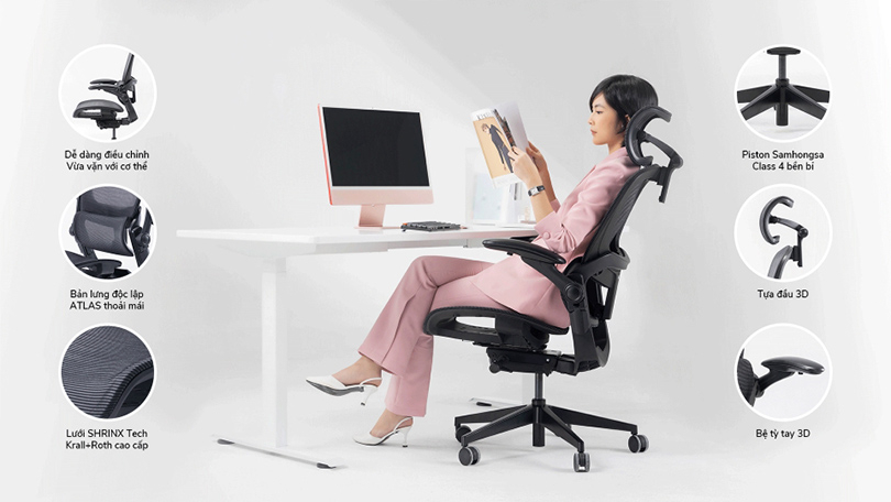 Kê chân ghế văn phòng công thái học Epione Easychair 2.0