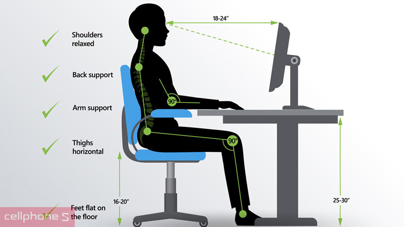 Tư thế ngồi ghế công thái học chuẩn nhất nên biết