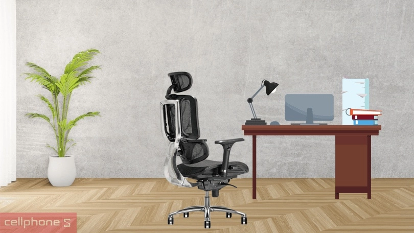 Ghế công thái học SMA Life 02 Plus trang bị hệ thống bánh xe giảm tiếng ồn