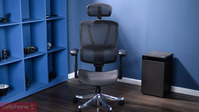 Ghế công thái học SMA Lumbar 03 trang bị tựa lưng đôi 2D với 5 nấc điều chỉnh linh hoạt