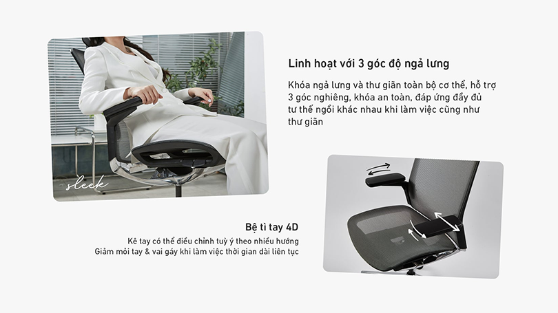 Hướng dẫn sử dụng các tính năng của ghế công thái học Hyperwork Sleek