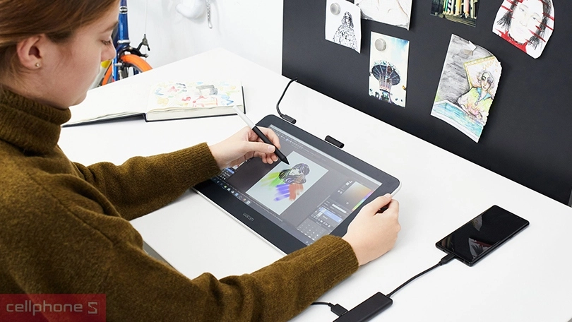 Bảng vẽ điện tử Wacom One 13 inch Pen Display DTC133W0C - Thỏa sức sáng tạo, thao tác linh hoạt