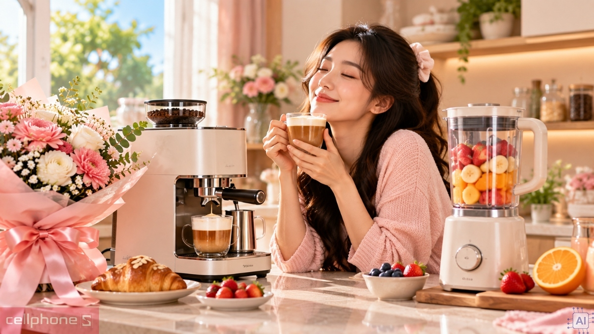 Máy xay và máy pha cà phê làm quà tặng ngày 20/10