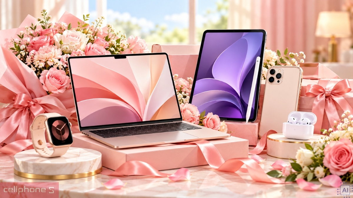 Smartphone, laptop, máy tạo kiểu cao cấp làm quà 20/10 trên 5 triệu