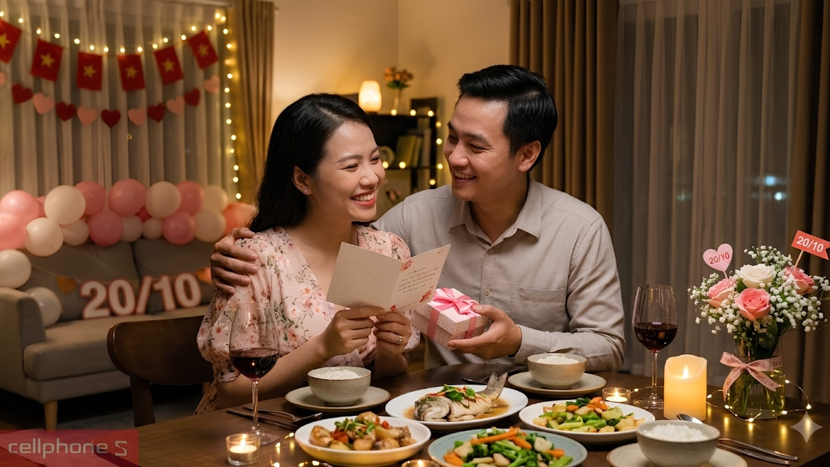 Bữa tối lãng mạn tại nhà tạo bất ngờ và kỷ niệm đáng nhớ cho Vợ ngày 20/10
