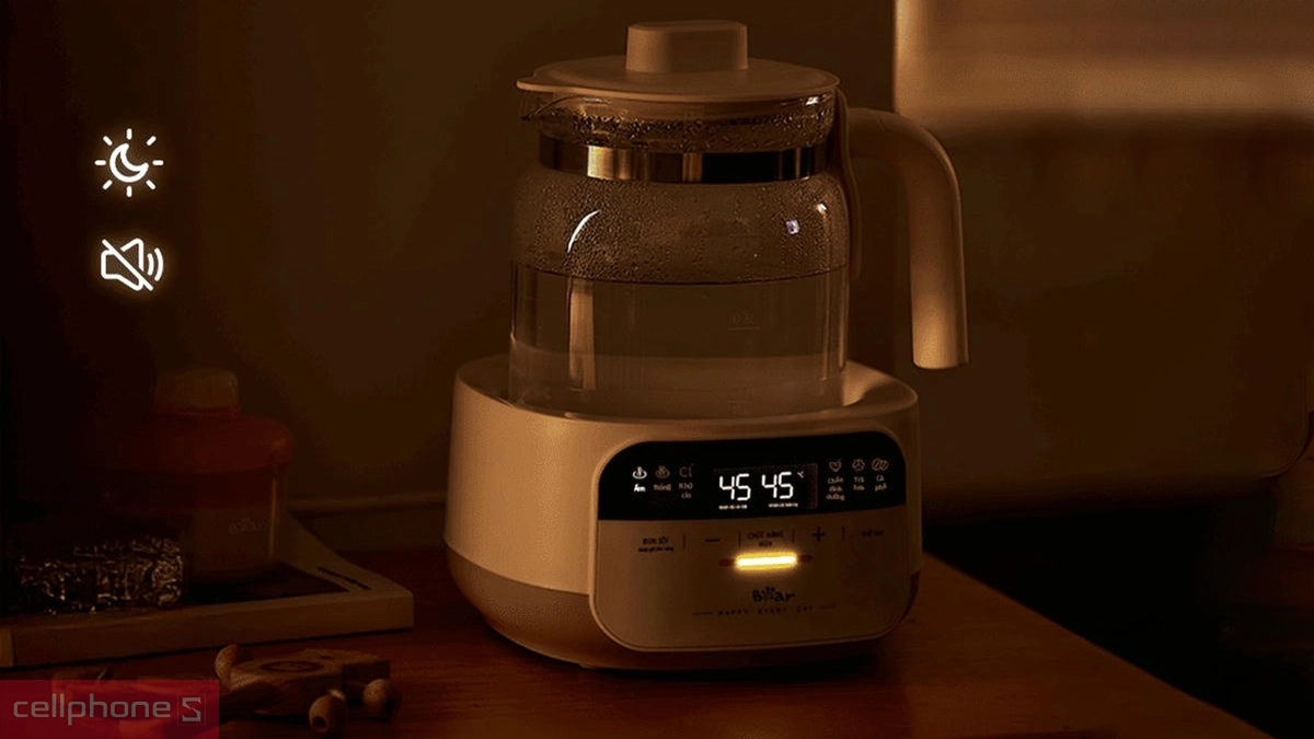 Công suất 800W của Máy đun nước pha sữa Bear WW-4H12W có khay hấp