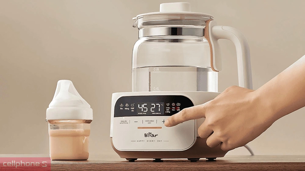 Chế độ nấu cháo dinh dưỡng trên Máy đun nước pha sữa Bear WW-4H12W có khay hấp