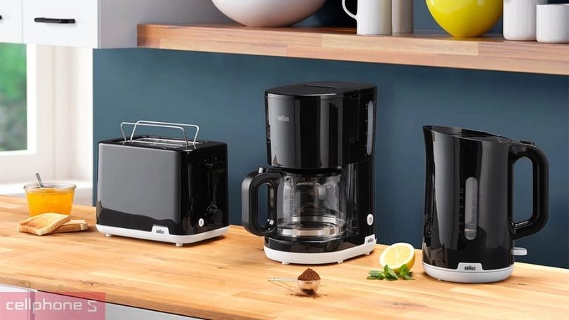 Thiết kế, chất liệu của ấm đun siêu tốc Braun WK1100BK