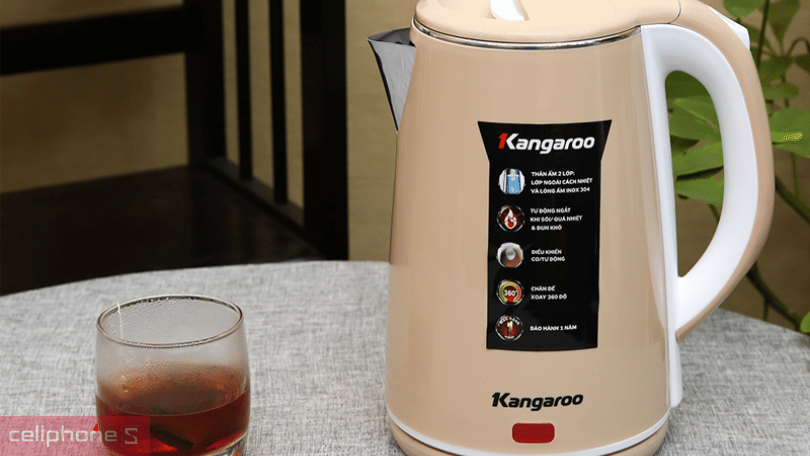 Ấm đun nước siêu tốc Kangaroo KG18K1 1.8L – Công suất đun sôi nước mạnh mẽ