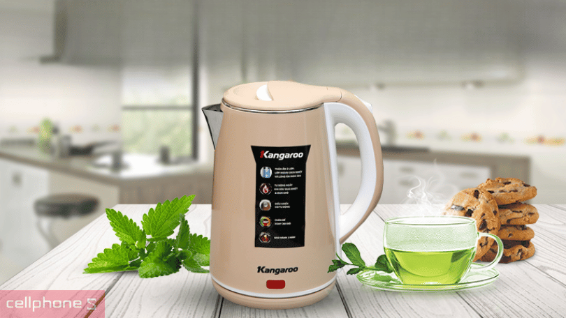 Ấm đun nước siêu tốc Kangaroo KG18K1 1.8L – Công suất đun sôi nước mạnh mẽ