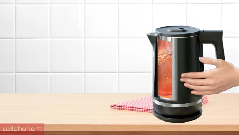 Thiết kế,chất liệu, màu sắc của ấm đun siêu tốc hai lớp Philips HD9395/90 1.7L