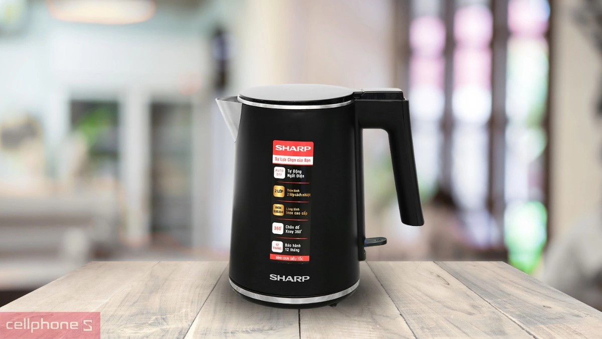 Công suất ấm đun siêu tốc Sharp EKJ-10DVPS-BK
