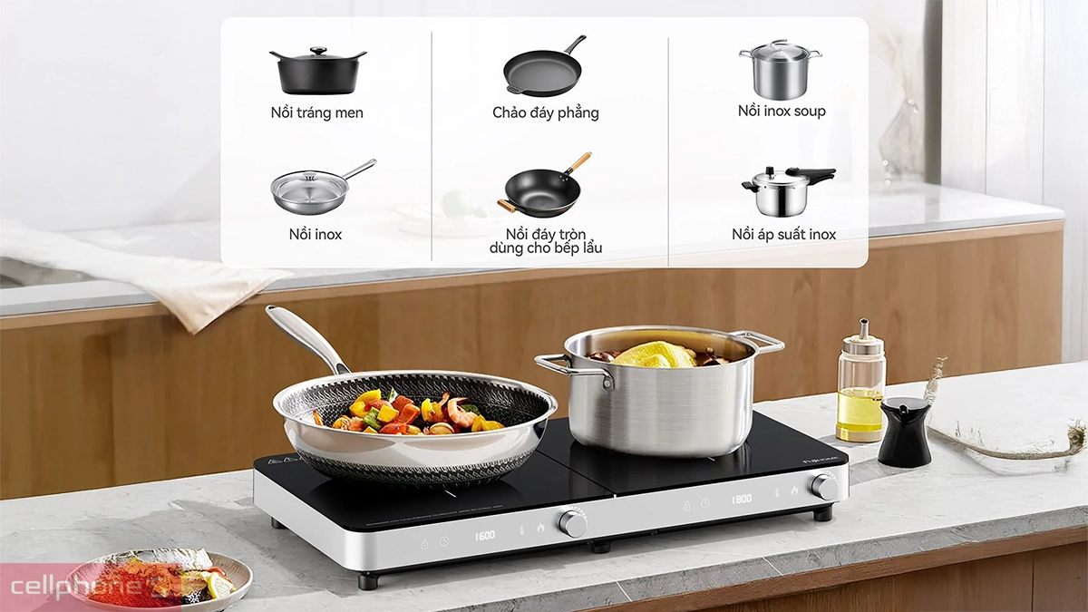 Khả năng tương thích của bếp từ đôi Fujihome IC2602S