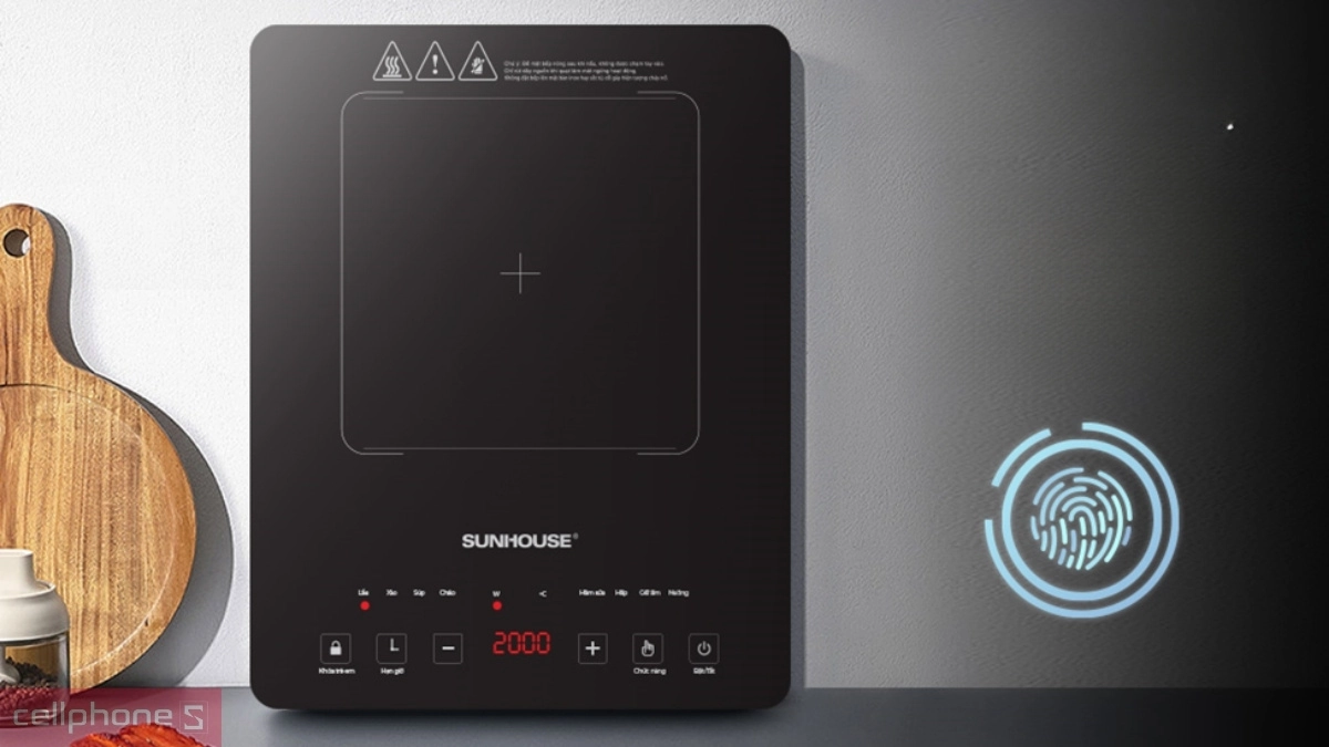 Bảng điều khiển của bếp từ đơn cảm ứng Sunhouse SHD6805