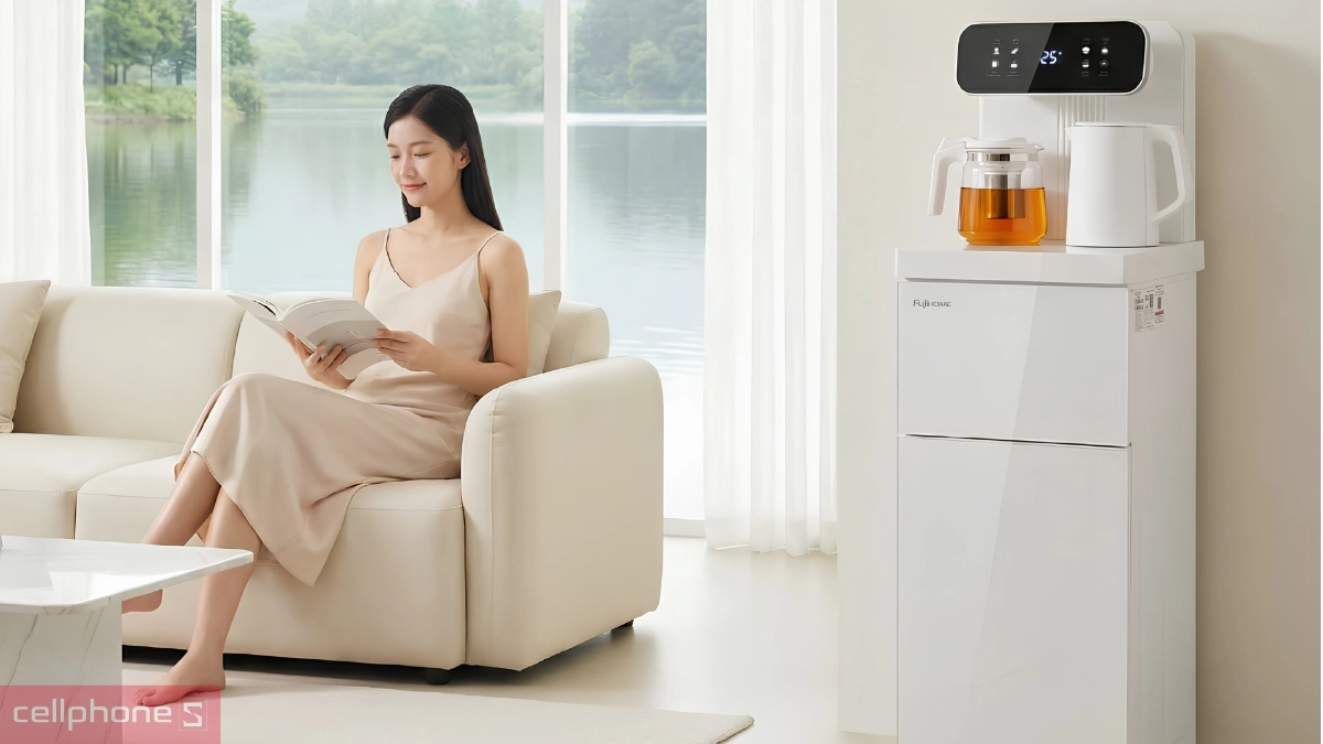 Công suất cây nước nóng lạnh kết hợp bàn pha trà, cafe Fujihome TB237N