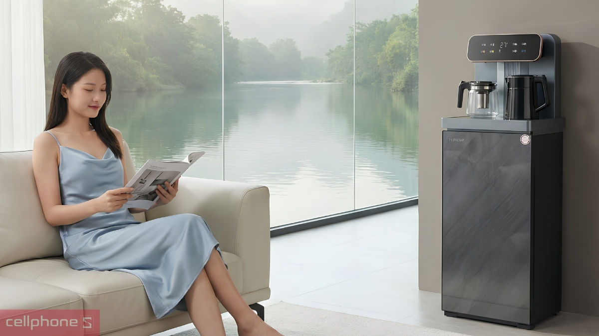 Thiết kế cây nước nóng lạnh kết hợp bàn pha trà, cafe Fujihome TB243AN