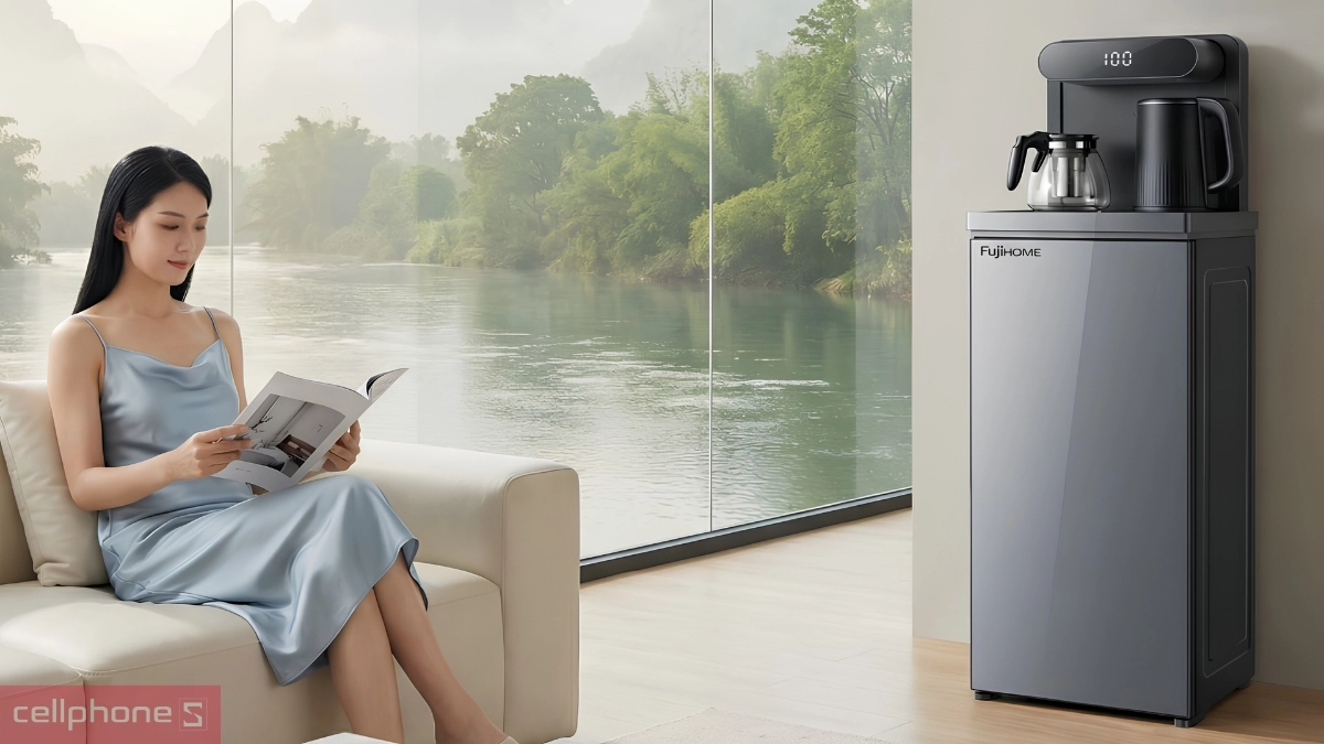 Thiết kế cây nước nóng lạnh kết hợp bàn pha trà, cafe FujiHome TB392N