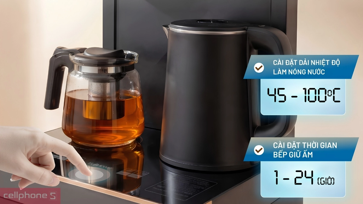 Dải nhiệt làm nóng cây nước nóng lạnh kết hợp bàn pha trà, cafe FujiHome TB392N