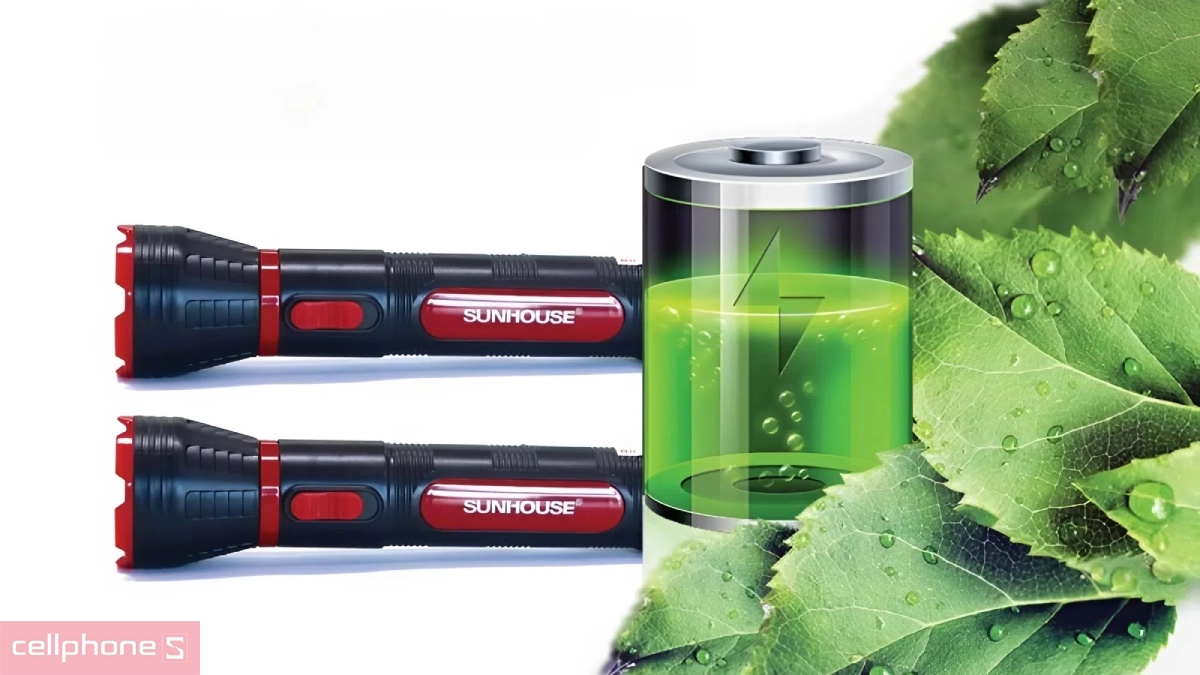 Pin sạc đèn pin tay cầm SUNHOUSE SHE-4131 cỡ trung