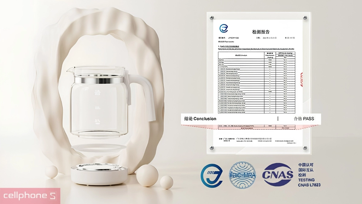 Cấu tạo bình thủy tinh máy đun nước và hâm sữa tiệt trùng Bear WW-5H12V78