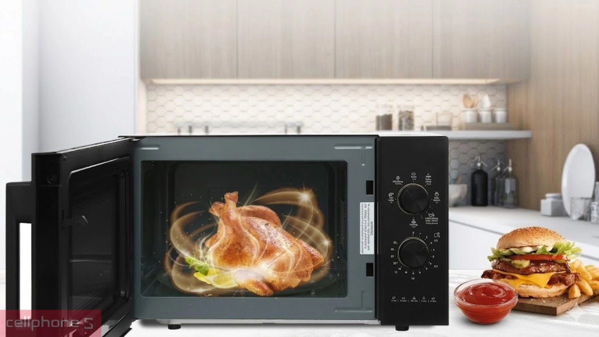 Công suất mạnh mẽ trên Lò vi sóng có nướng Electrolux 23L EMG23K22B