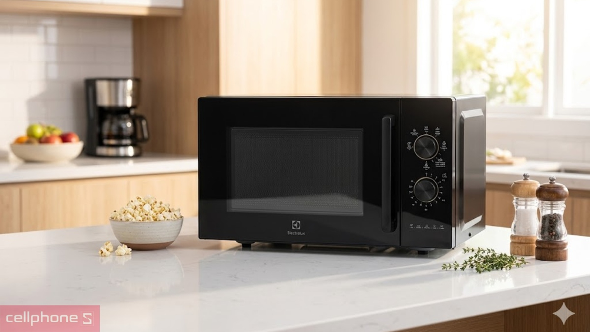 5 mức công suất linh hoạt trên Lò vi sóng có nướng Electrolux 23L EMG23K22B
