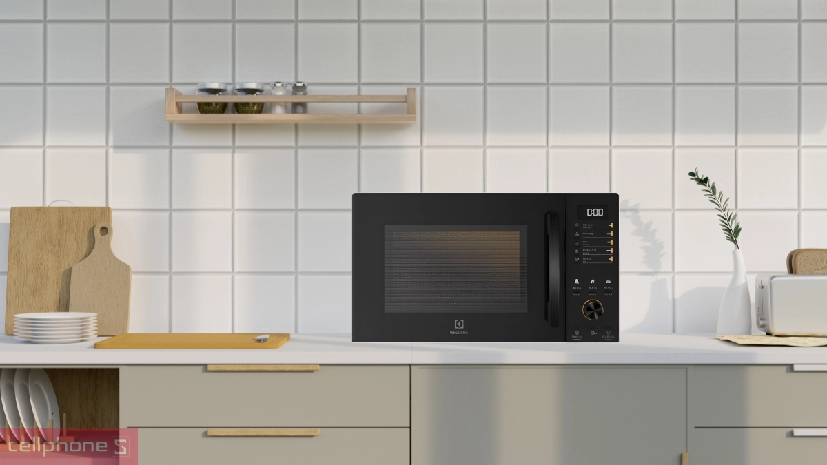 Diện mạo tối giản, tông màu đen của Lò vi sóng điện tử Electrolux 23L EMM23D22B