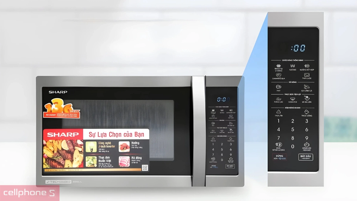 Công suất, chế độ nấu của lò vi sóng Sharp R-G728XVN-BST