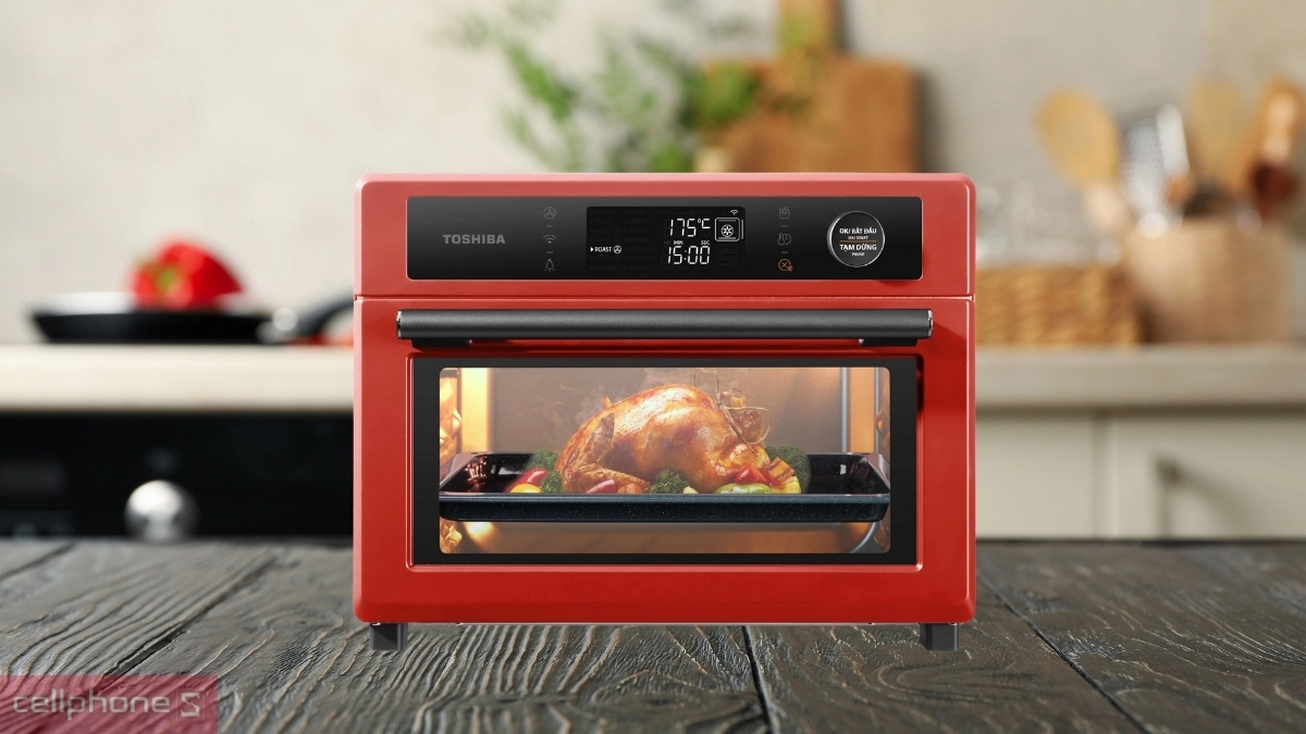 Lò chiên không dầu Toshiba TL2-SAC25GZC(RD) – Chiên nướng đa năng