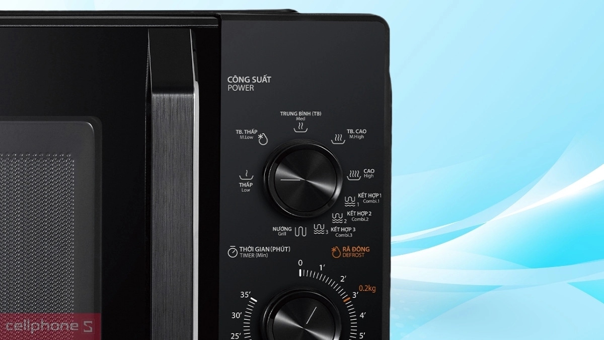 9 mức công suất của Lò vi sóng có nướng Toshiba 25L MW3-MG25PE(BK)