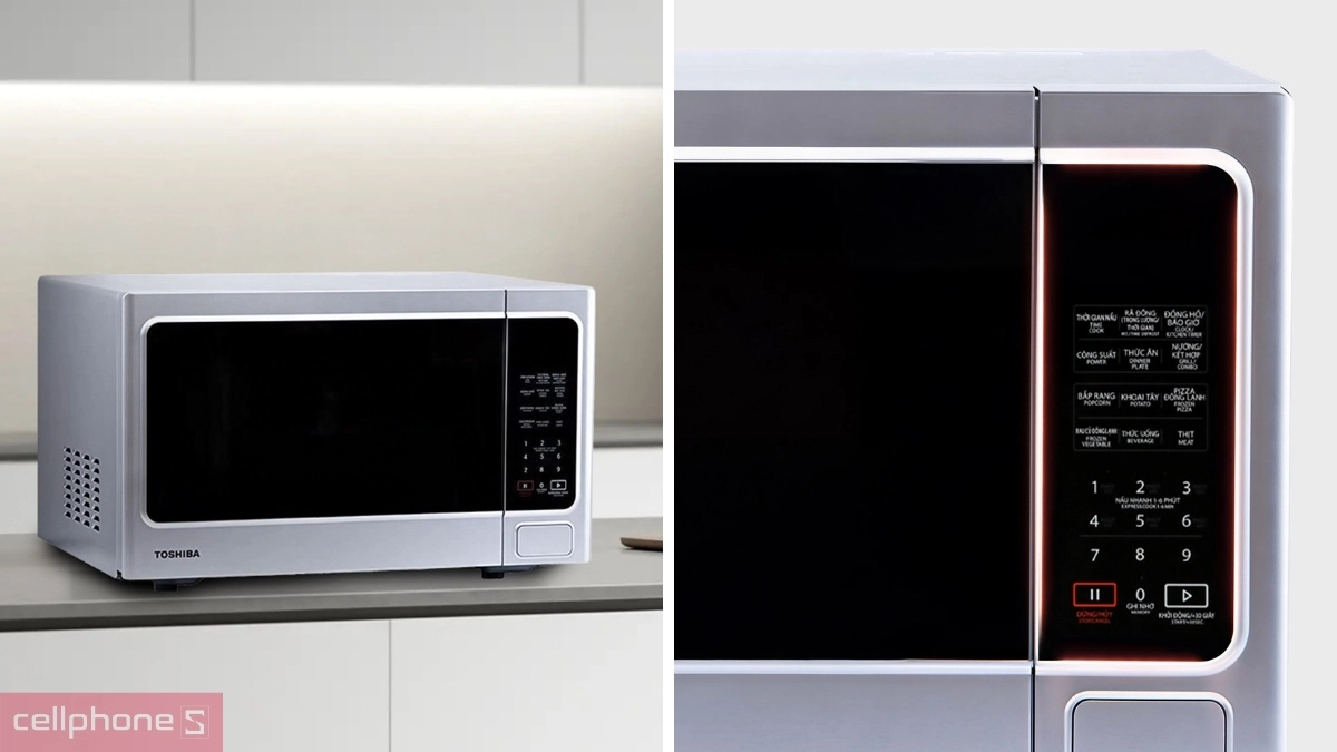 Thiết kế sang trọng của Lò vi sóng có nướng Toshiba 34L ER-SGS34(S1)VN