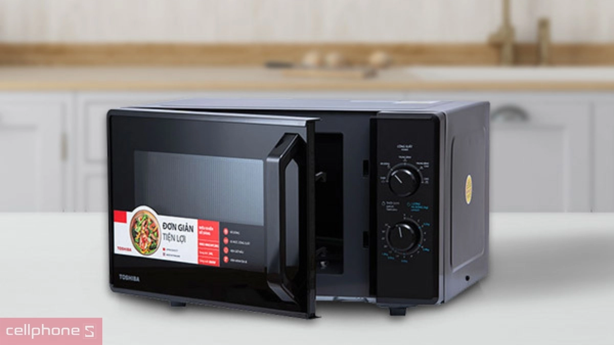 Khoang lò dung tích 24L của Lò vi sóng Toshiba 24L MW2-MM24PC(BK)