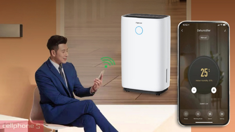 Điều khiển trên máy hút ẩm dân dụng Fujihome DH25W-HEPA