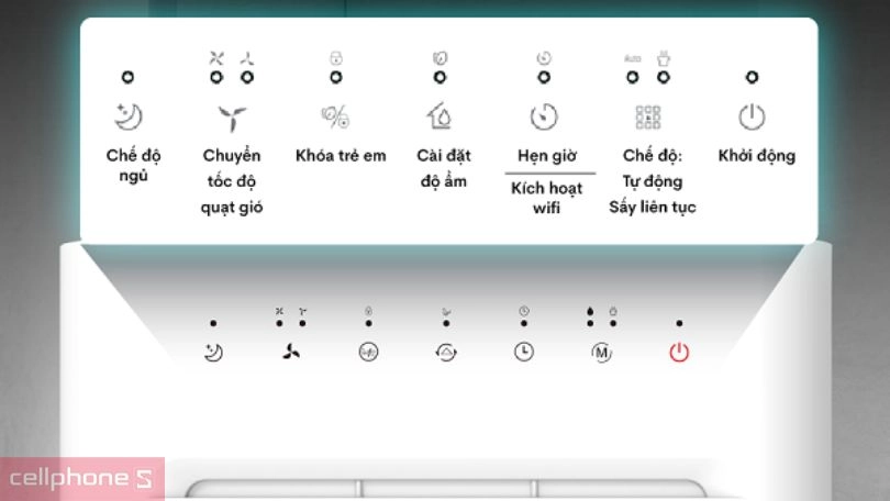 Điều khiển máy hút ẩm dân dụng Fujihome DH16W