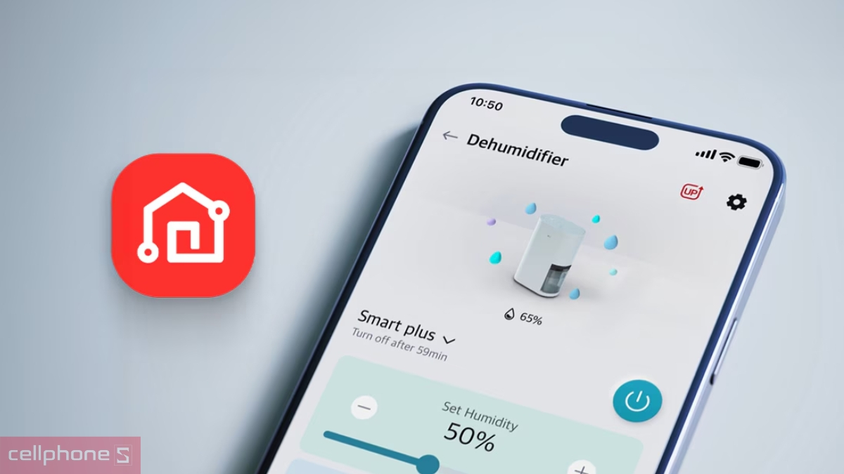 Thao dõi tiện lợi qua app máy hút ẩm LG Dual Inverter DD23GMWE1.ABAE